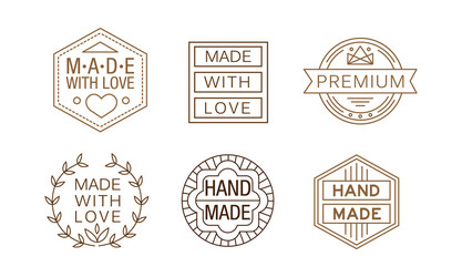 Handmade Craft Labels - Linear Set vector image