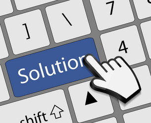 keyboard solution button with mouse hand cursor vector image