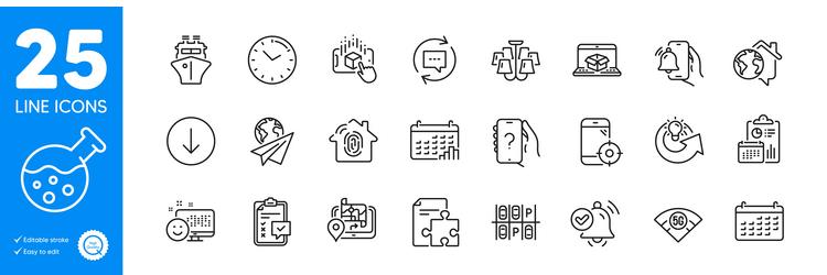 outline icons set ask question augmented reality vector image