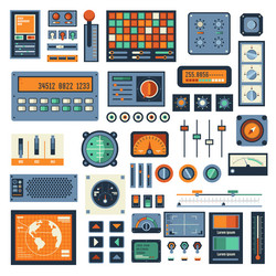 panels and devices interface buttons radio set vector image