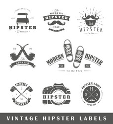 set of vintage hipster labels Vector Image