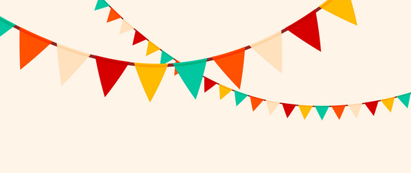 Festive flag garlands with confetti streamer Vector Image