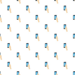 hand pointing on smartphone pattern vector image