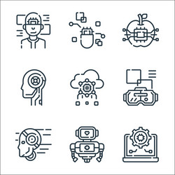 robotics line icons linear set quality vector image