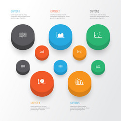 set of graphs diagrams and statistics icons vector image