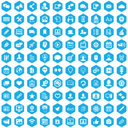 blog 100 icons universal set for web and ui vector image