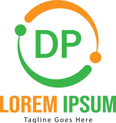 initial dp logo template with modern frame vector image