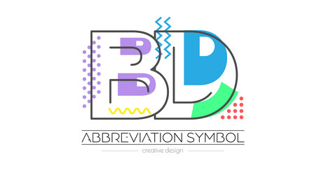 letters b and d merging of two initials vector image