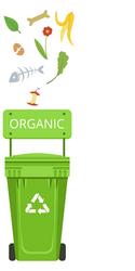 organic waste sorted trash can green container vector image