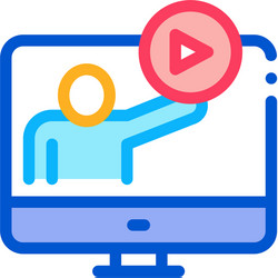 viewing in computer mode icon outline vector image