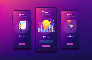vision statement app interface template vector image