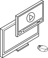 desktop computer isolated icon vector image