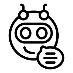 friendly chatbot character smiling and displaying vector image