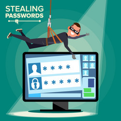 hacker stealing password thief character vector