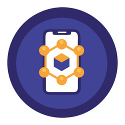mobile blockchain secure connection icon vector image