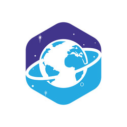 Planet logo design template Royalty Free Vector Image