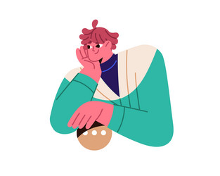 portrait of ux ui designer with circle shape vector image