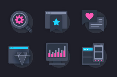 seo optimization web concept of 3d paper icons set vector image