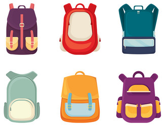 set different school bags vector