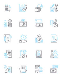 advanced analytics linear icons set predictive vector image