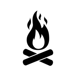 Campfire Icon - Flame Symbol Vector Image