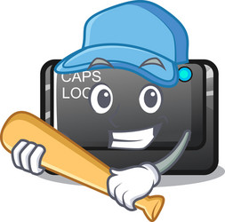 playing baseball capslock button on a computer vector image