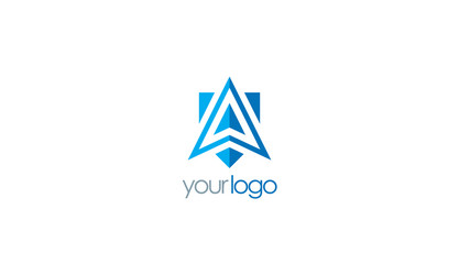 Arrow up line vision logo Royalty Free Vector Image