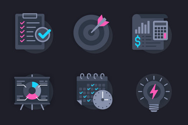 planning web concept of 3d paper icons set vector image
