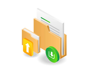 send and upload folder data vector image