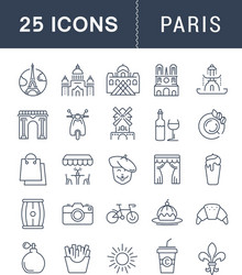 France icons set Royalty Free Vector Image - VectorStock