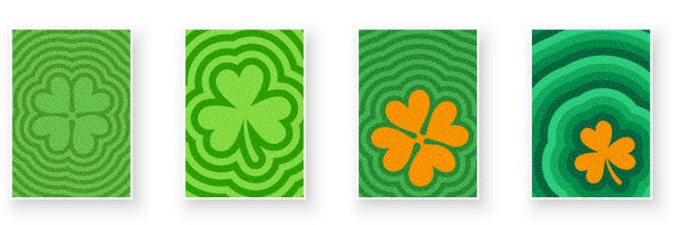 shamrocks and clovers with vibrant ripple textures vector image