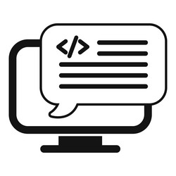 web api code icon simple internet server vector image