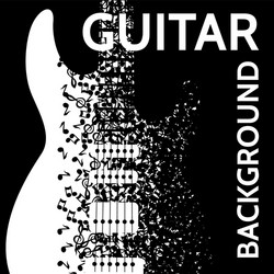 abstract background with guitar and notes vector image