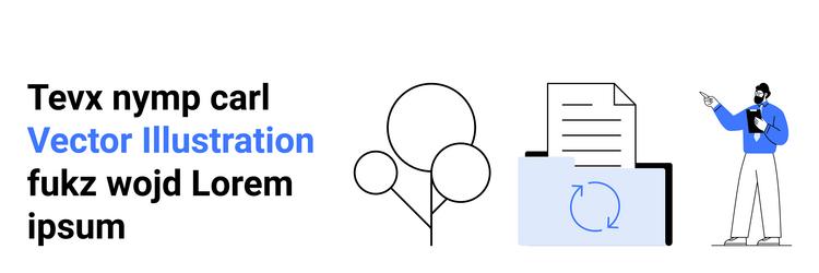 document management process with file vector image