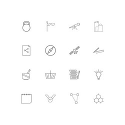 education and science linear thin icons set vector image