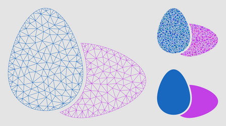 eggs mesh network model and triangle mosaic vector image