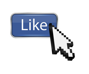 mouse hand cursor on like button vector