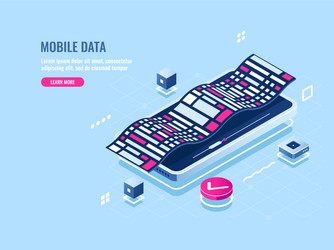 programming mobile software isometric icon vector image