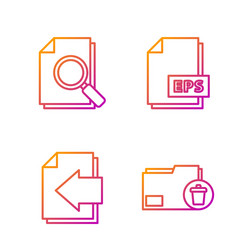 set line delete folder next page arrow document vector image