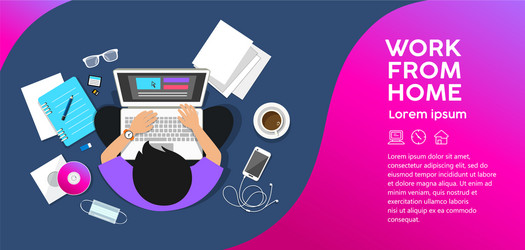 Work From Home Computer Setup vector image