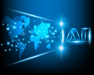 ai digital artificial intelligence and world map vector image