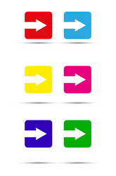 arrow is cut from a square color set elements vector image