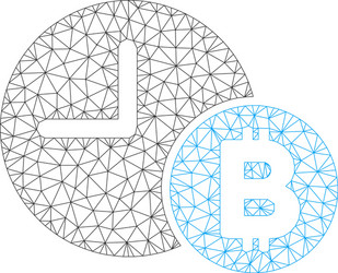 bitcoin credit clock mesh wire frame model vector image