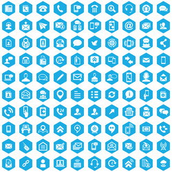 contact us 100 icons universal set for web and ui vector image