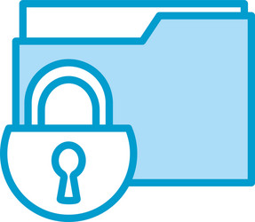 isolated padlock and file line fill style icon vector image