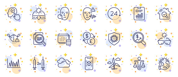 outline set of save planet augmented reality vector image