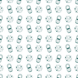 seamless pattern with one abstract baskets vector image