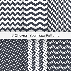 set 6 chevron seamless patterns monochrome color vector image