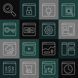 set line browser window web developer programming vector image