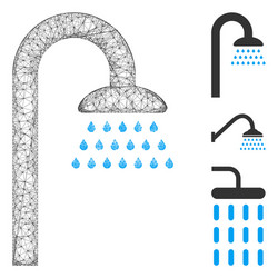 shower polygonal web mesh vector image